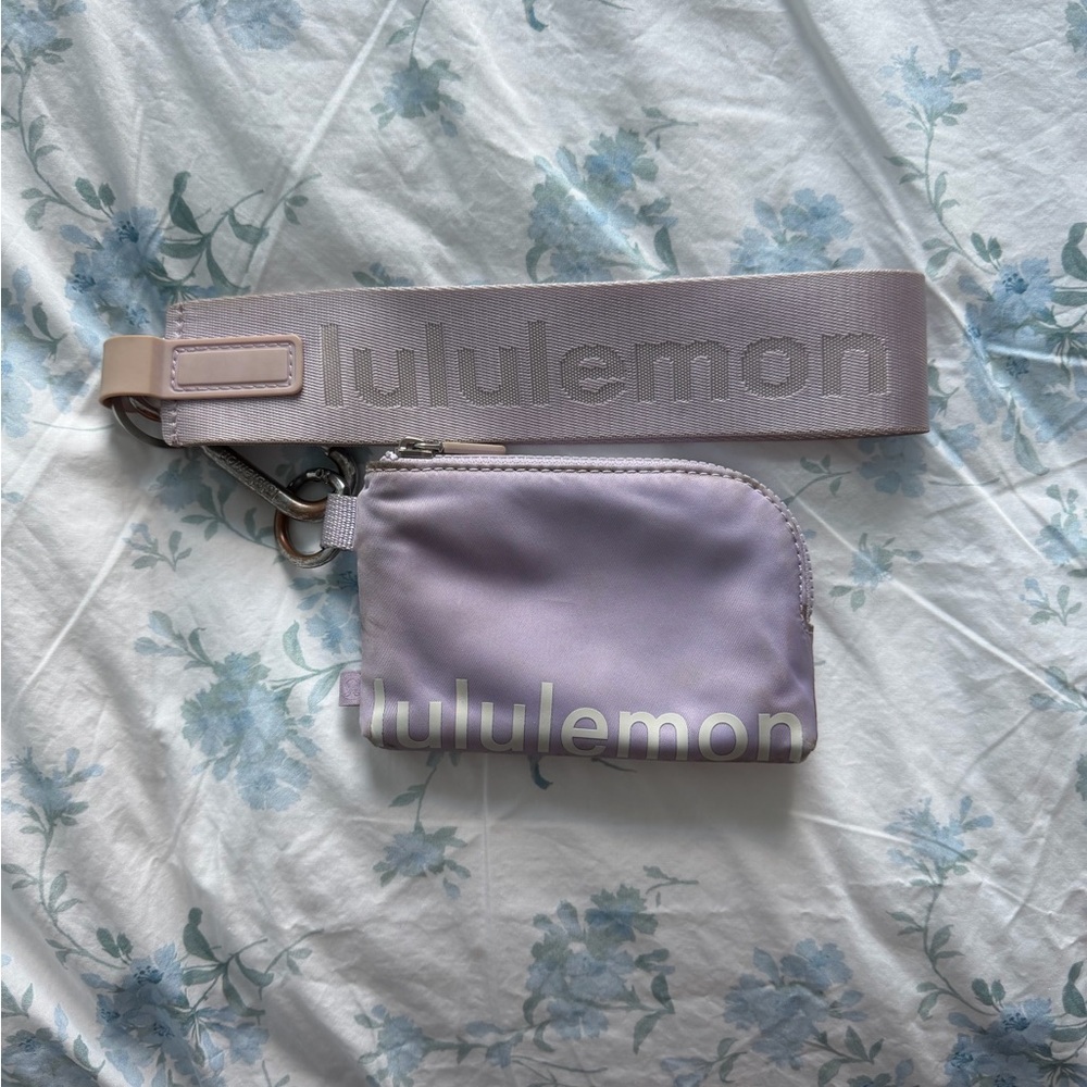 Lululemon Lavender Never List Keychain and clip-able pouch